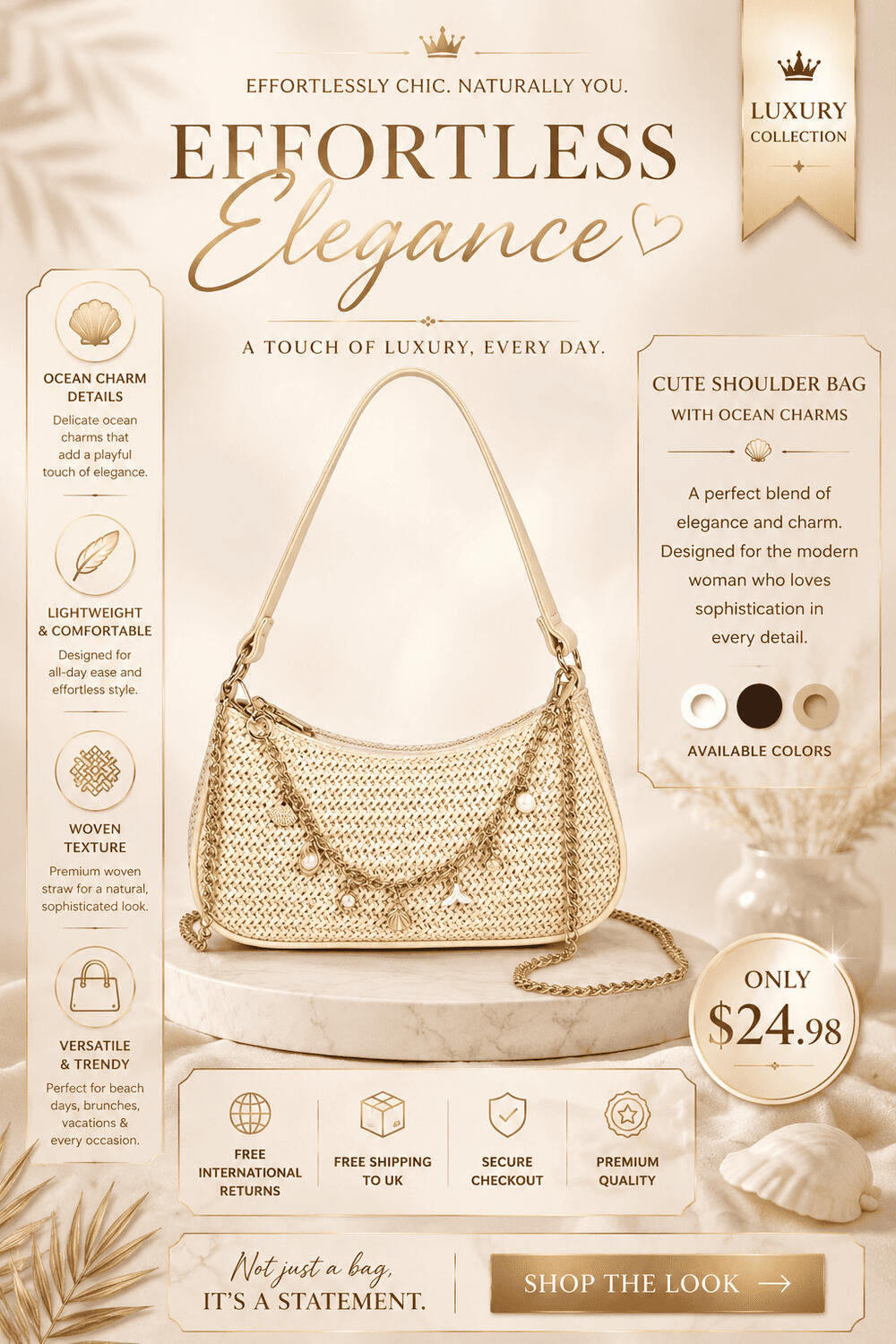 ✨ Luxury Woven Straw Shoulder Bag